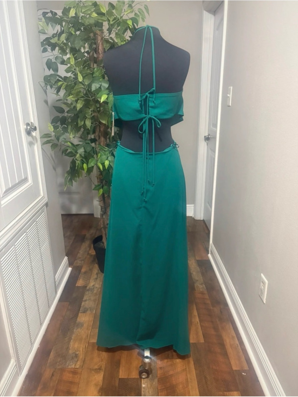Gianni Bini Teal Backless Halter Maxi Dress - Picture 5 of 6